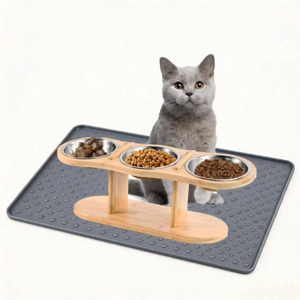 3 Bowls in 1 Raised Feeder